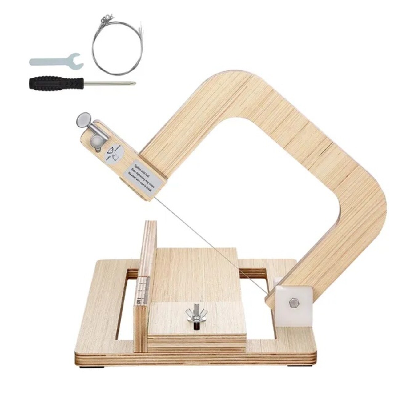 Adjustable Soap Cutter 0–2 Inch Wood Soap Slicer with Stainless Steel Wire, Extra Wires for Handmade Soap, Candle & DIY Craft Cutting